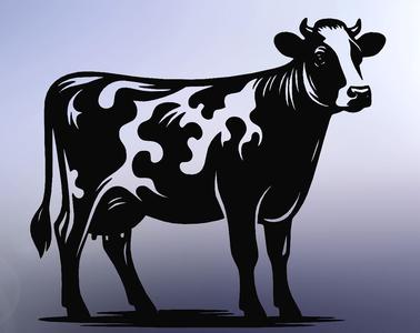 Cow in Line Art: Minimalist Farm Animal Design