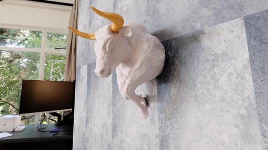 Angry bull charging wall mount STL