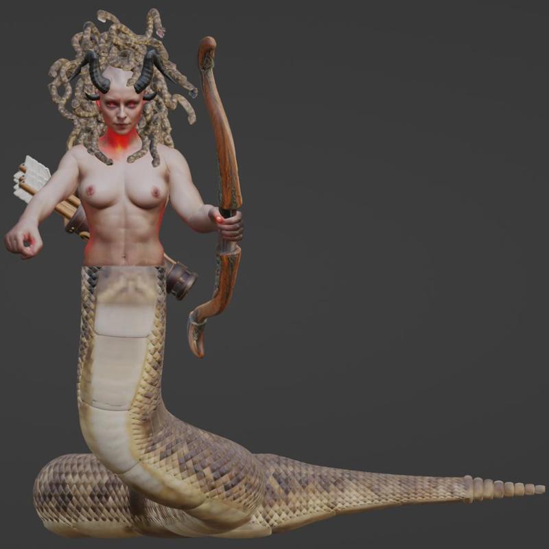 Medusa mini ‧ Gorgon ‧ DnD Miniature ‧ Tabletop Miniatures ‧ Gaming Monster ‧ 3D Model ‧ RPG ‧ DnD minis ‧ STL FILE