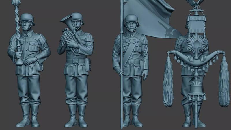 German soldiers Military Band Pack2 ww2 G8 3D Model Collection
