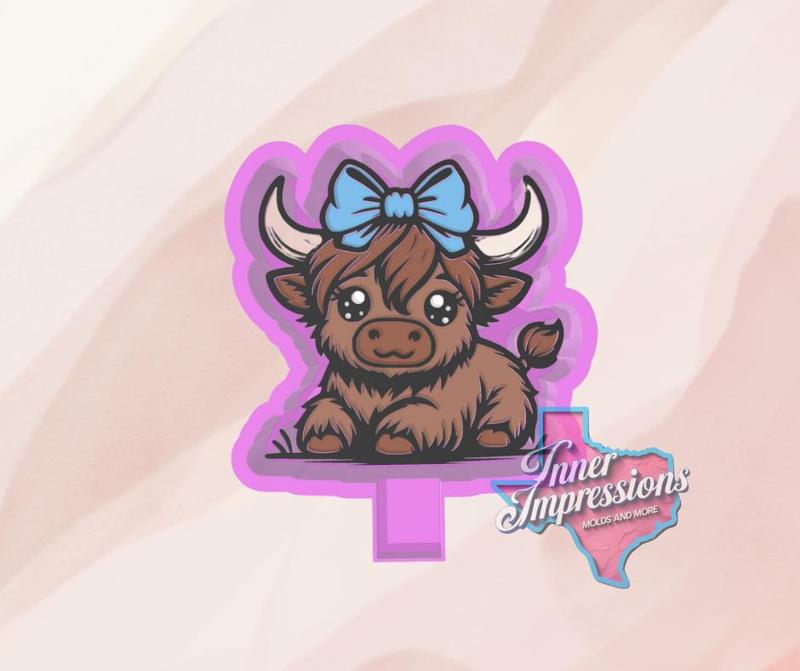 Cute Cow With Bow Freshie Mold