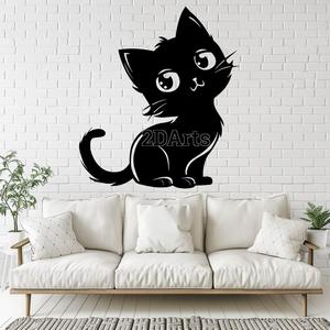 Baby Cat 2D Wall Art/Window Art - Digital STL & SVG Files for 3D Printing and Laser Cutting