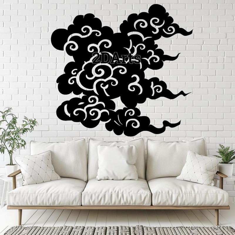 Clouds Anime Style 2D Wall Art/Window Art - Digital STL & SVG File