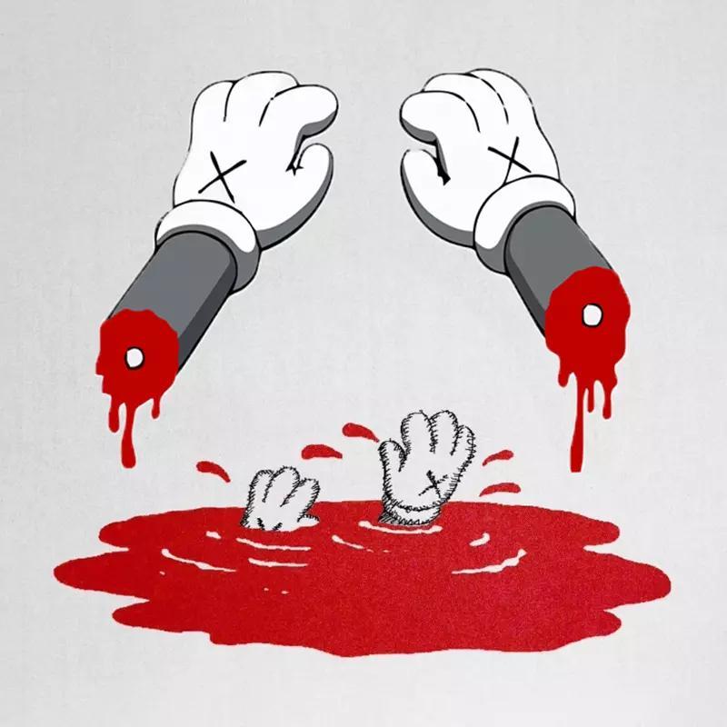 Kaws Red Blanket x Bloody Hands Companion for Print