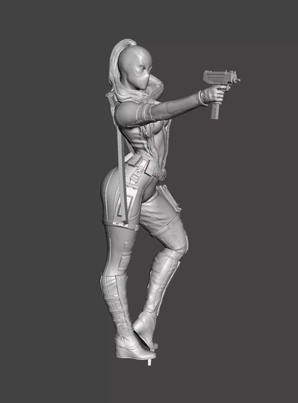 Lady Red 3D Model stl 3d print ready