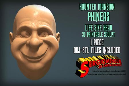 Haunted Mansion Phineas Life Size Head 3D Printable Sculpt