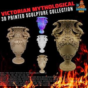 Dragon-Headed Ancient Vase / Planter - Fantasy Decorative Object