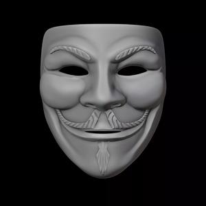 V Mask V For Vendetta Printable STL