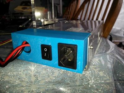Power supply 30A 12V cover with male connector and power switch