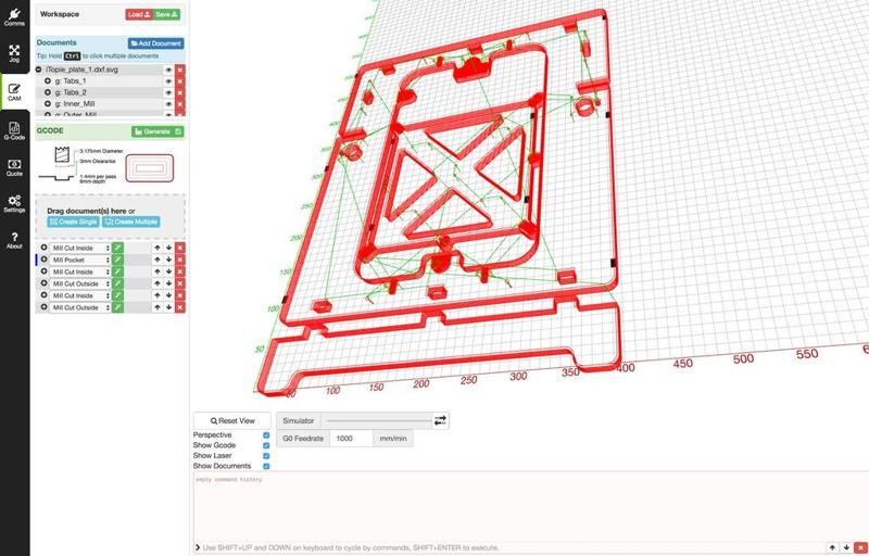 iTopie 3D Printer frame - LaserWeb4 Workspace