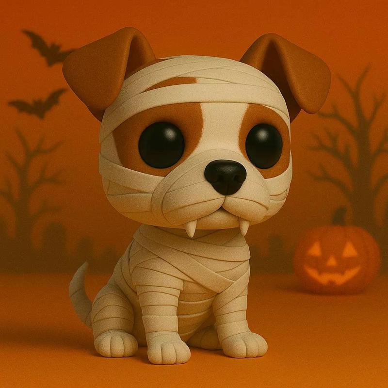 Jack Russell Momia de Halloween POP STL