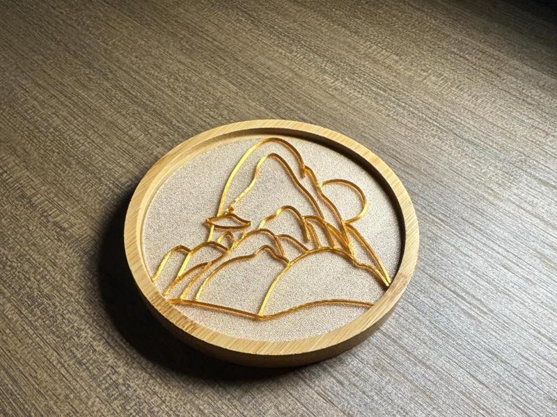 Cloisonné Enamel Coaster - Mountain Temple