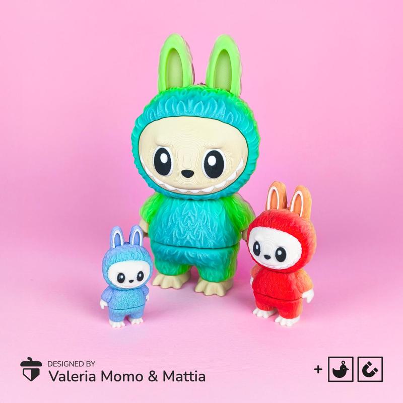 🧸✨ Flexi Labubu – Toy, Keychain & Magnet!