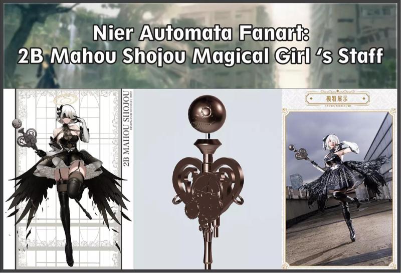 Nier Fanart Staff of 2B Mahou Shojou Magical Girl 3d print model