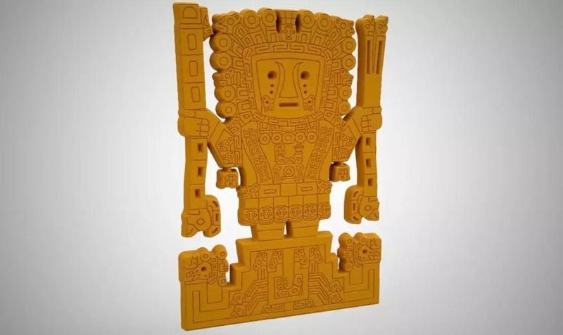 Viracocha aztec statue in turquoise