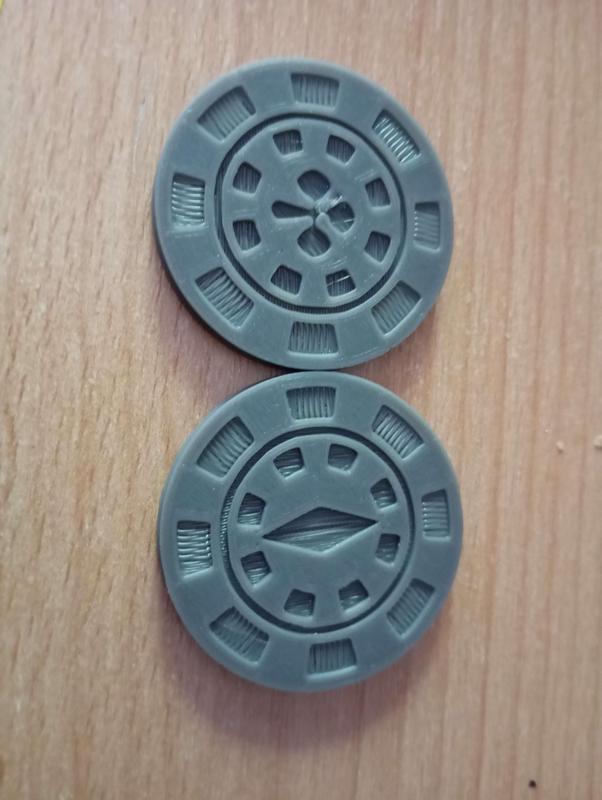 Double sided poker chips and tray