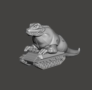 DINOSAUR TANK KAIJU RETRO FAN ART