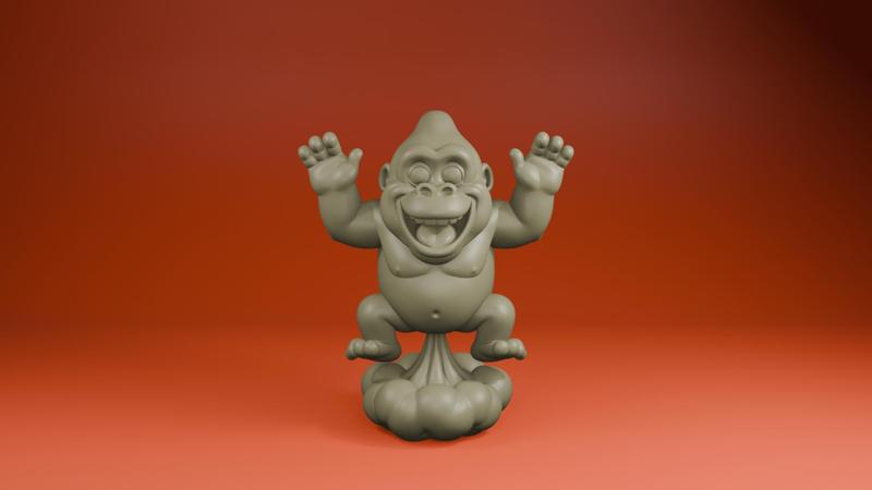 Gorilla Farting Cloud – Funny 3D Printable Figurine