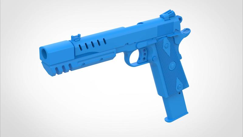 Modified Remington R1 pistol from the game Rise of the Tomb Raider 2015 1 to 12 scale 3D print model