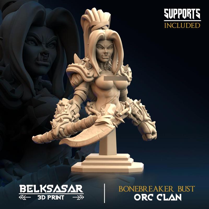 Female Orc Bust Variant 2