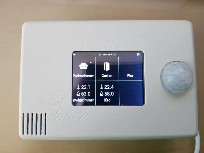 ESP32 homepoint case with pir and dt11 sensors