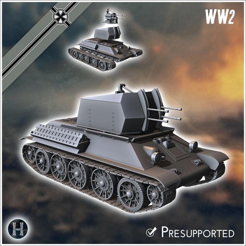 Flakpanzer T-34 anti-aircraft gun - Germany Eastern Front Stalingrad Berlin Bulge WWII