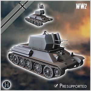 Flakpanzer T-34 anti-aircraft gun - Germany Eastern Front Stalingrad Berlin Bulge WWII