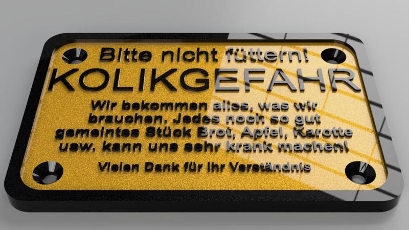 Nicht Füttern Schild Kolikgefahr