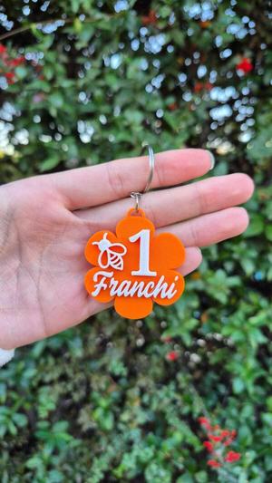 customizable flower and bee souvenir for first birthday