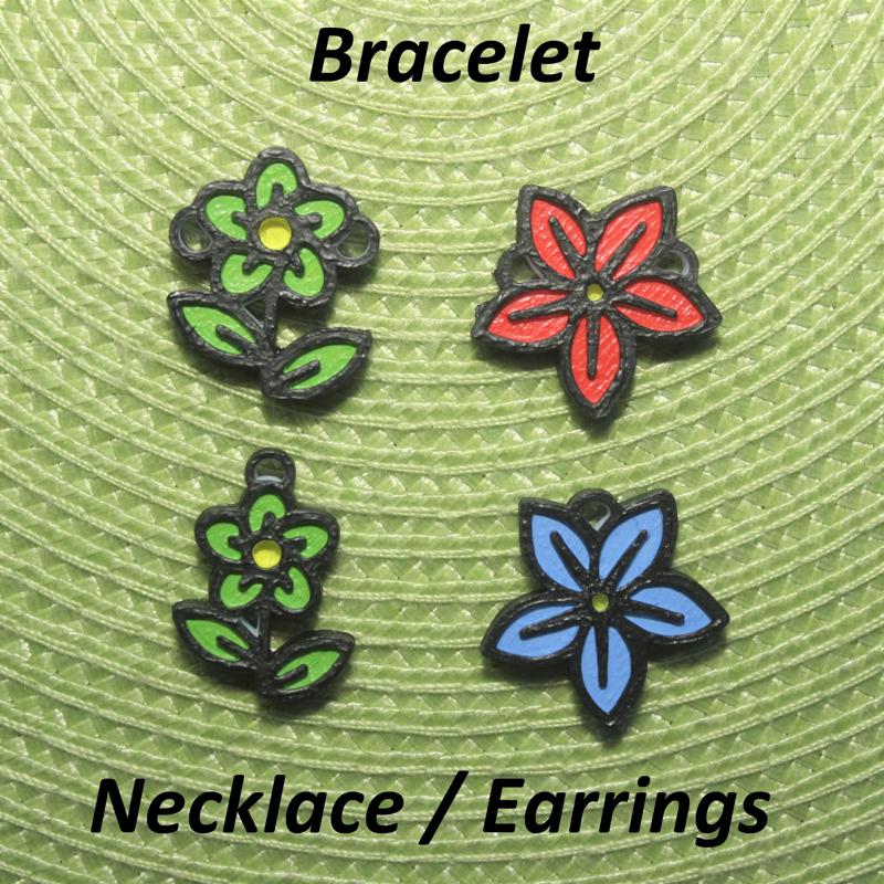 4 Flower Necklaces, Bracelets, Earrings, Jewelry