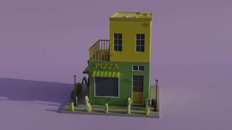 2 floor cartoon house