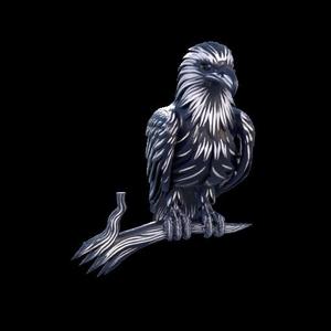 Elegant Falcon on Branch 3D Sculpture Model – CA0045