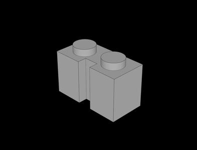 Lego Compatible (4216.dat) Brick  1 x  2 with Groove