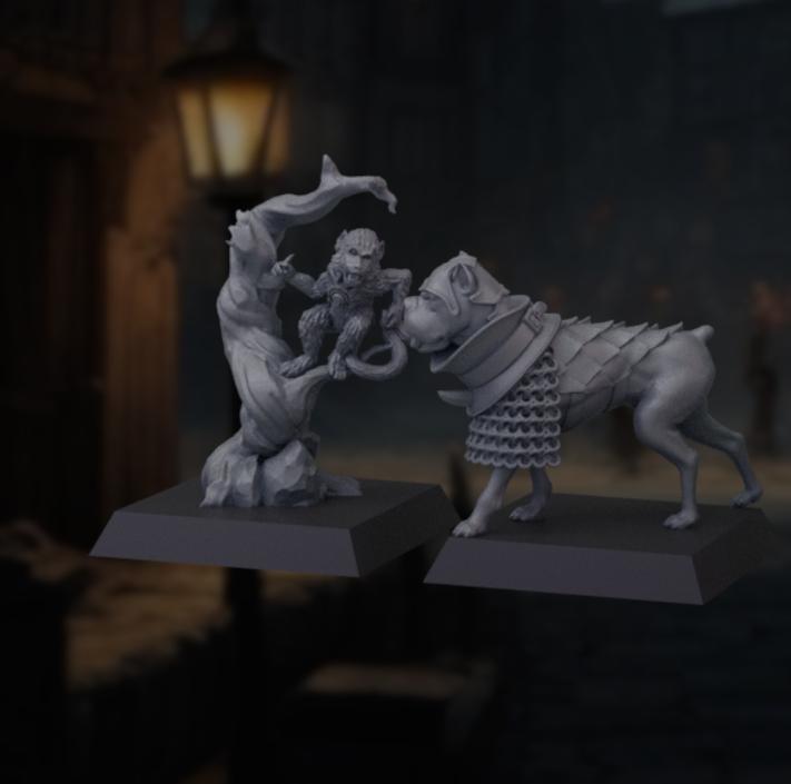 Barbarian monkey and becerillo the war mastiff