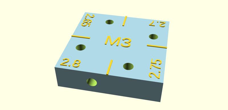 Screw hole size test