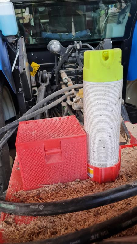 box and spray holder