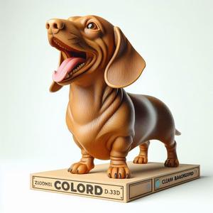 938 Laughing Dachshund - Colorful 3D-Printed Ivory-Style Statue, pug, dachshund, poodle, rooster, dog, dogue, beagle, peacock, lion, fox, bull terrier, pomeranian, galgo, wolf, doberman pinscher, newfoundland, decorative, crocodile