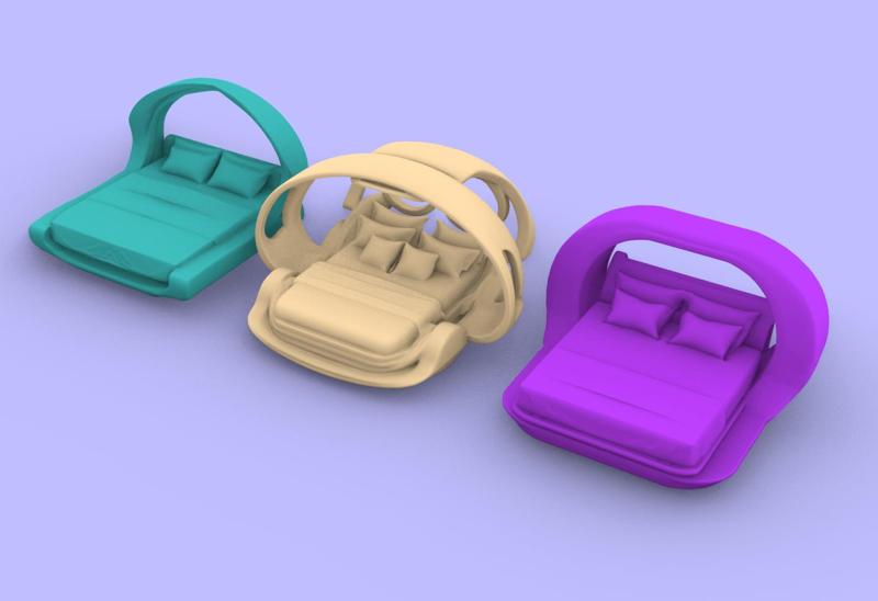 🛏️✨ Futuristic bed set - 1/6th scale for Barbie type dolls.