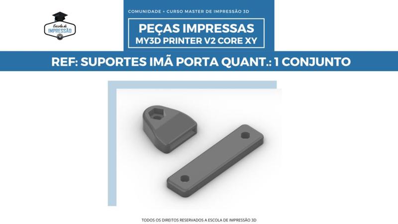 MY3D V2 COREXY - SUPORTES IMÃS PORTA