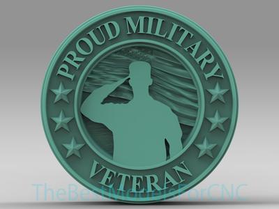 3D Model STL File for CNC Router Laser & 3D Printer Proud Veteran