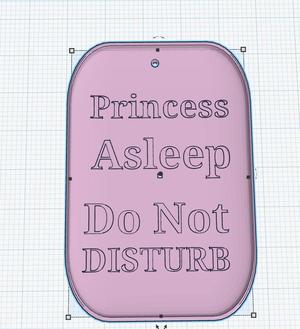 Princess asleep Door hanger