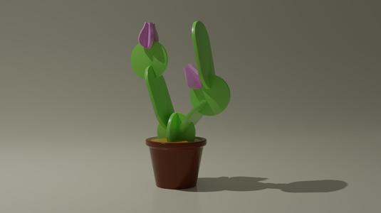 Desk composable Cactus - low poly