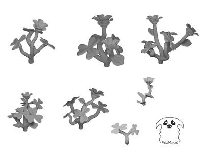Shamrocks and flowers with brackets