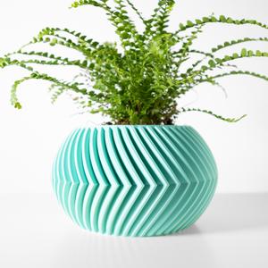 The Soko Planter Pot with Drainage Tray & Stand: Modern and Unique Home Decor for Plants and Succulents  | STL File
