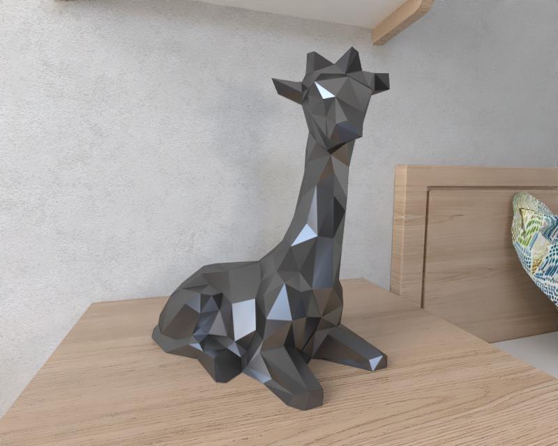 Giraffe Seated Lowpoly