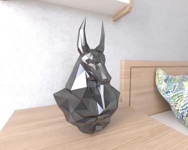 Anubis bust Lowpoly