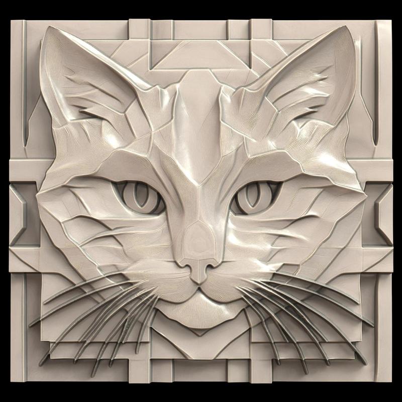 3D Model STL File for CNC Router/Laser & 3D Printer A Cat with Hacker Skills 2