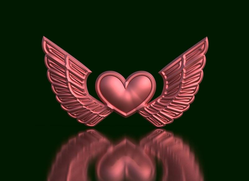Wings of Love: Heart Sculpture with Wings