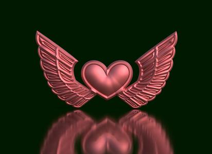 Wings of Love: Heart Sculpture with Wings
