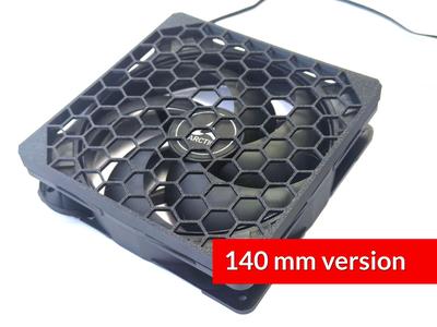 Screwless 140mm fan grill with distance, no whine